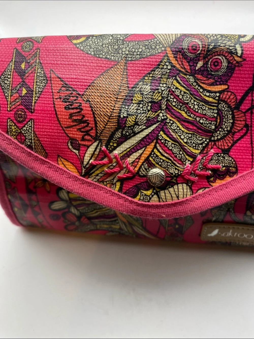 Sakroots Pink Patterned Foldover Clutch